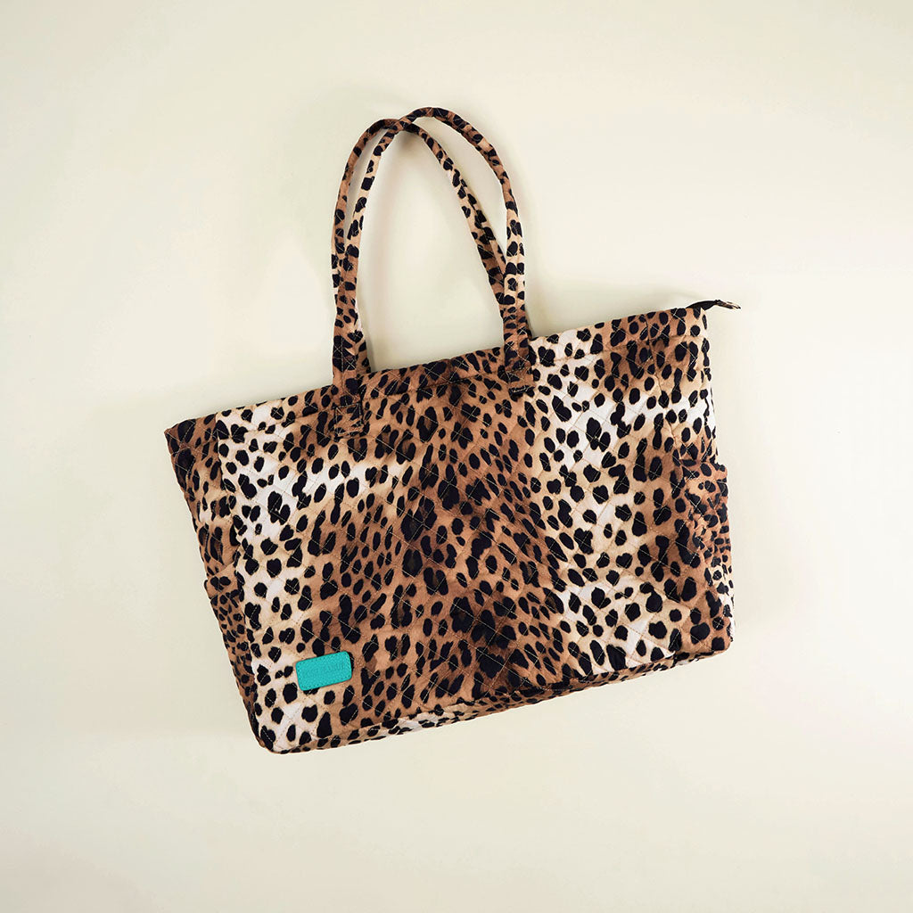 Loretta Leopard Quilted Tote Bag