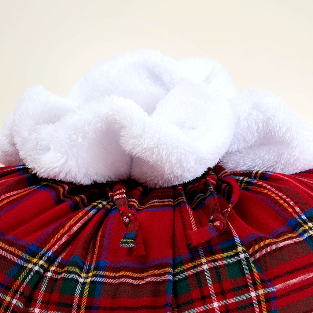 Red Tartan Plaid Flannelette Holiday Gift Sack