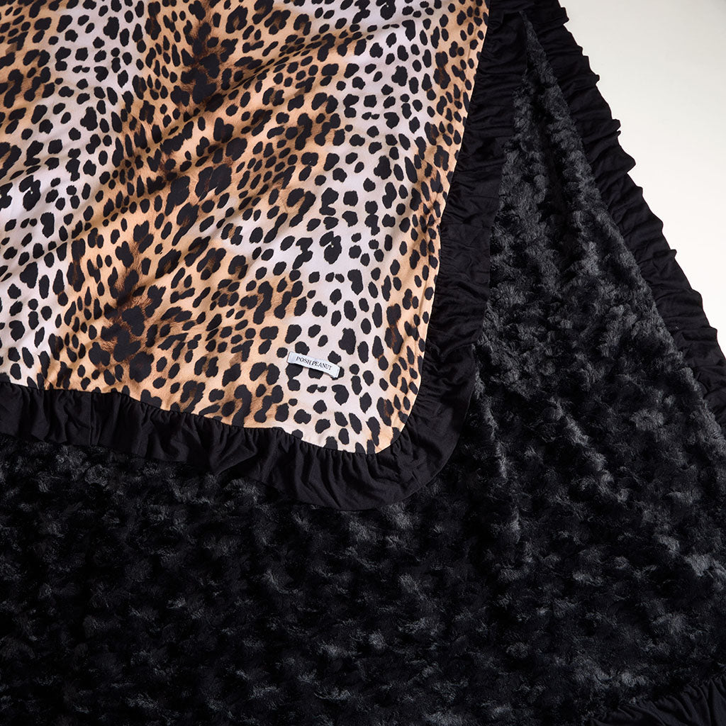 Loretta Leopard Minky Ruffled Luxe Patoo® Blanket