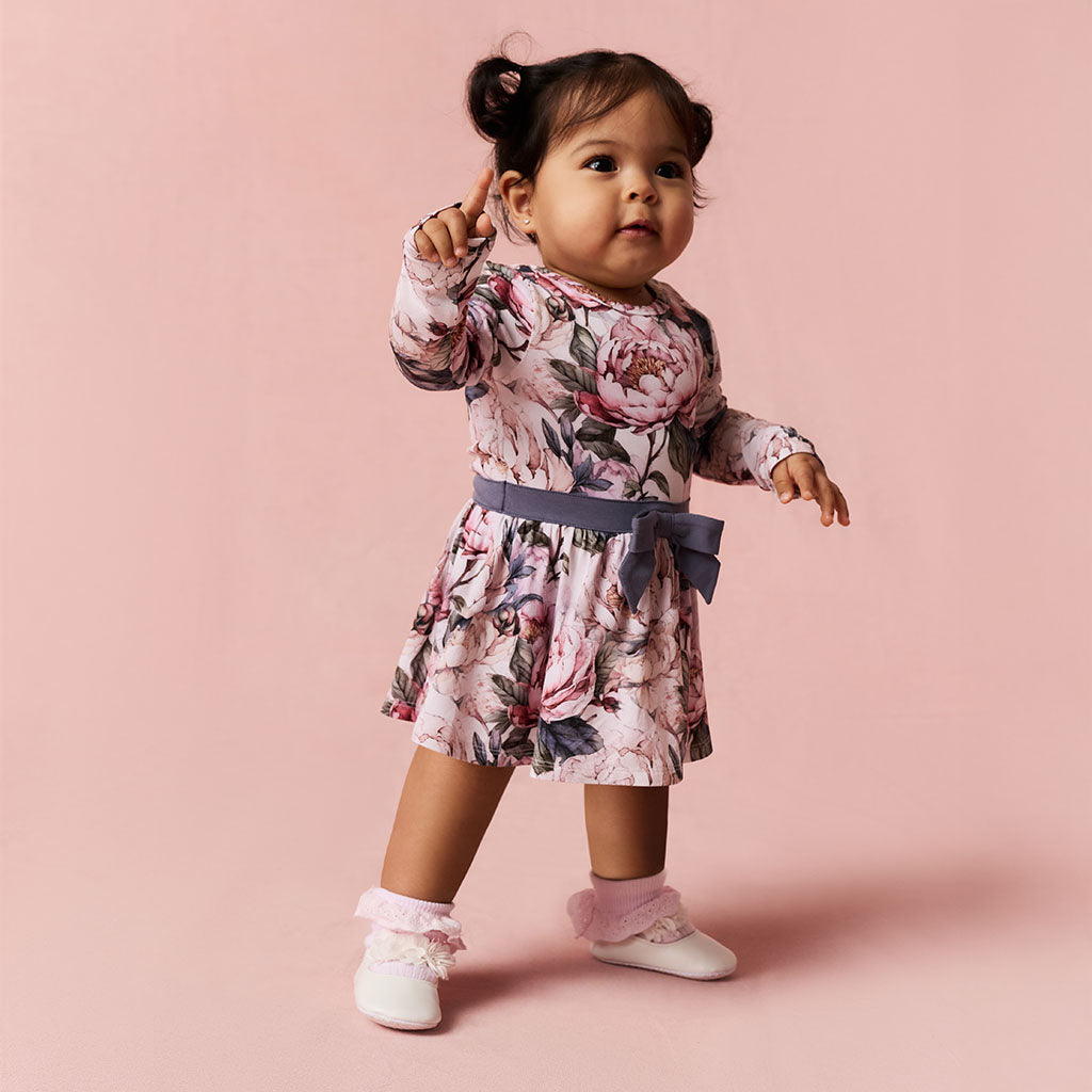 Aster Bow Twirl Bodysuit Dress