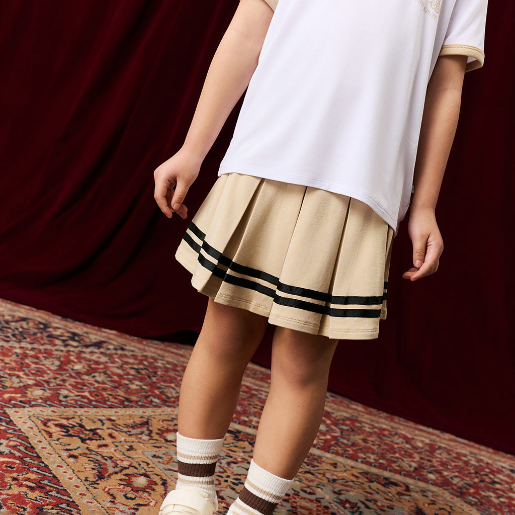 Khaki Varsity League French Terry Varsity Skort