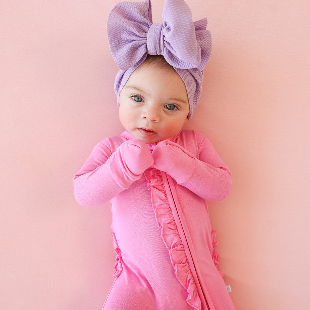 Cruisin' Pink Footie Ruffled Zippered One Piece