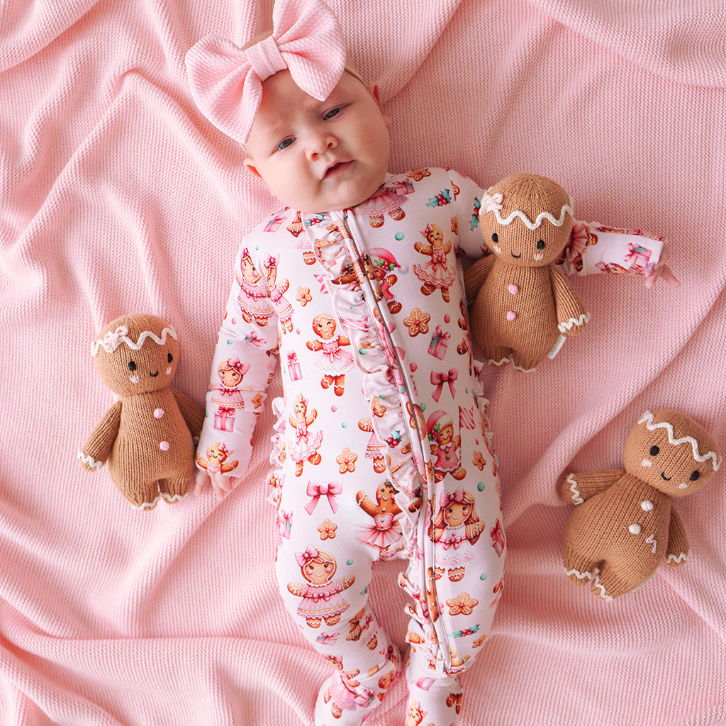 Ginger Posh Footie Ruffled Zippered One Piece