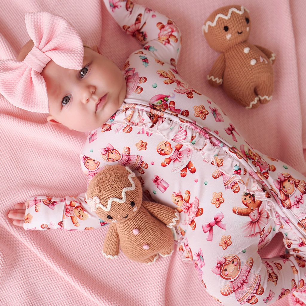 Ginger Posh Footie Ruffled Zippered One Piece