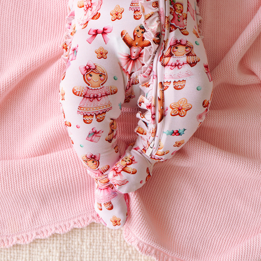 Ginger Posh Footie Ruffled Zippered One Piece