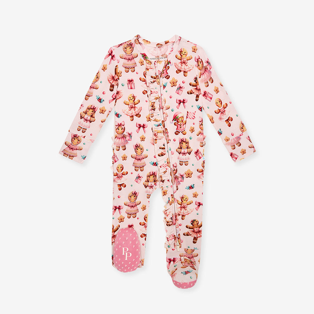 Ginger Posh Footie Ruffled Zippered One Piece