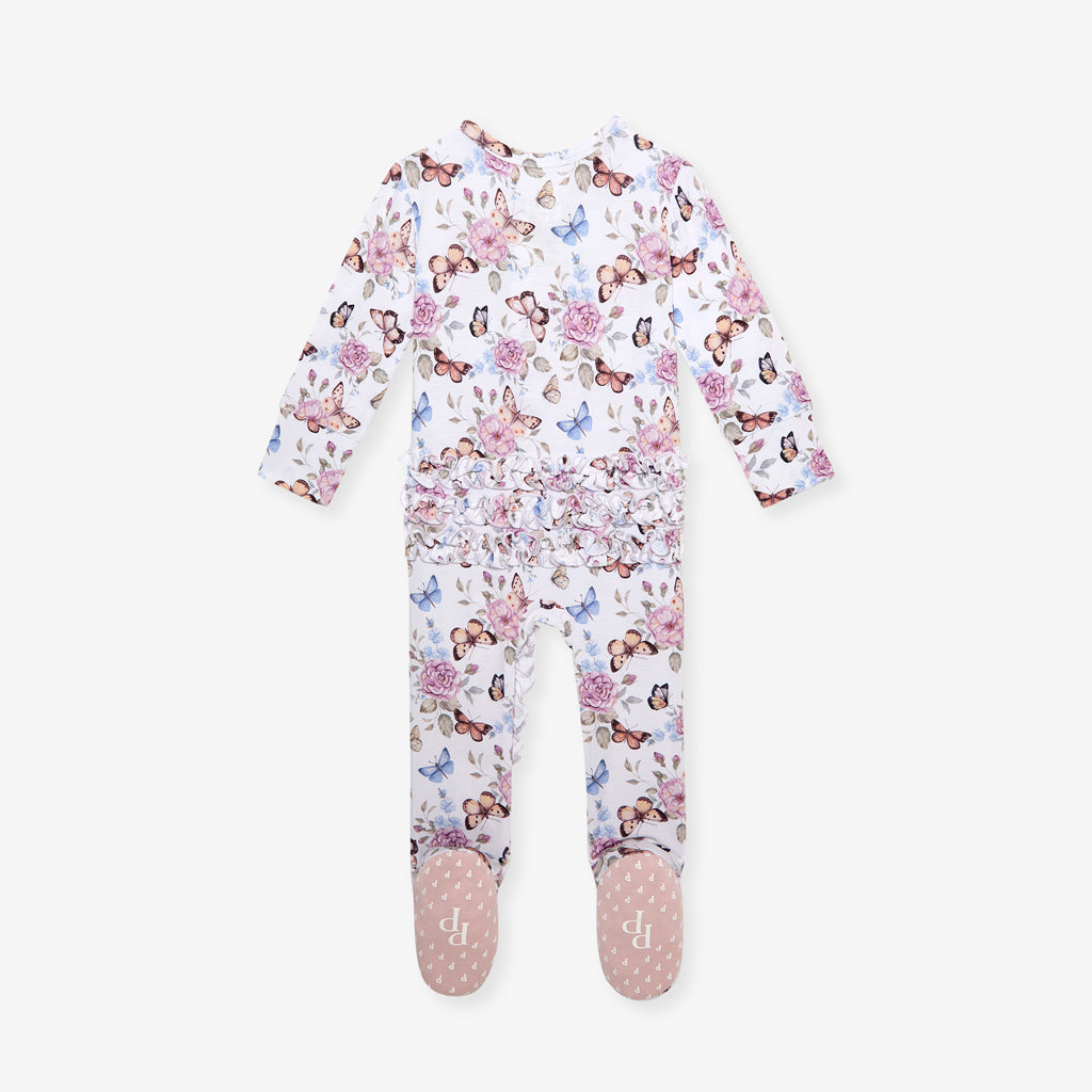 Mariselle Footie Ruffled Zippered One Piece