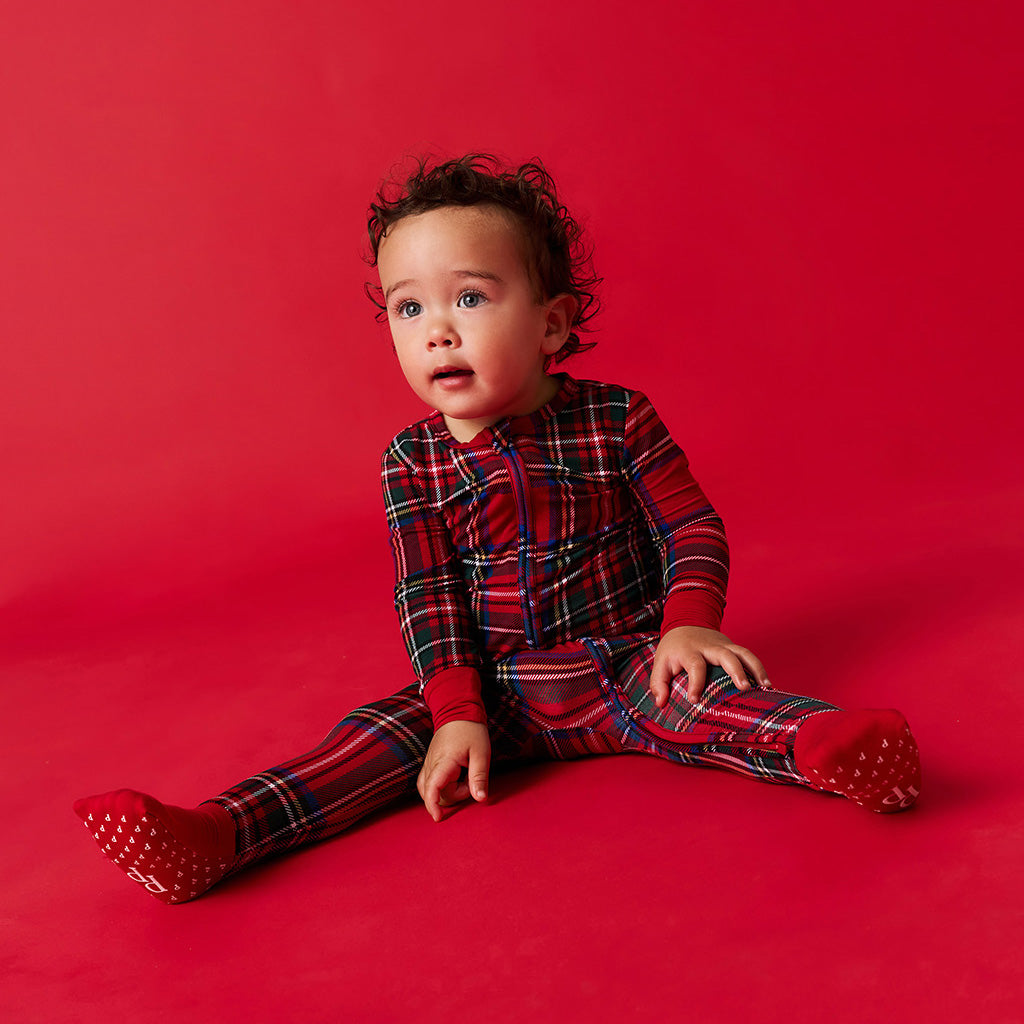 Red Tartan Plaid Convertible One Piece