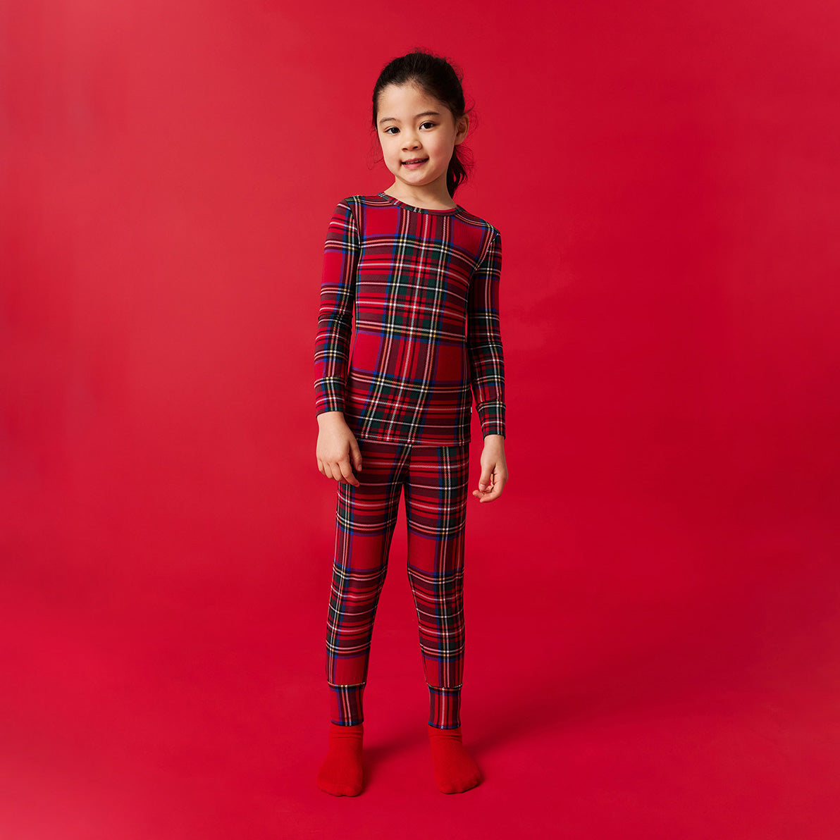 Red Tartan Plaid Classic Pajama Set