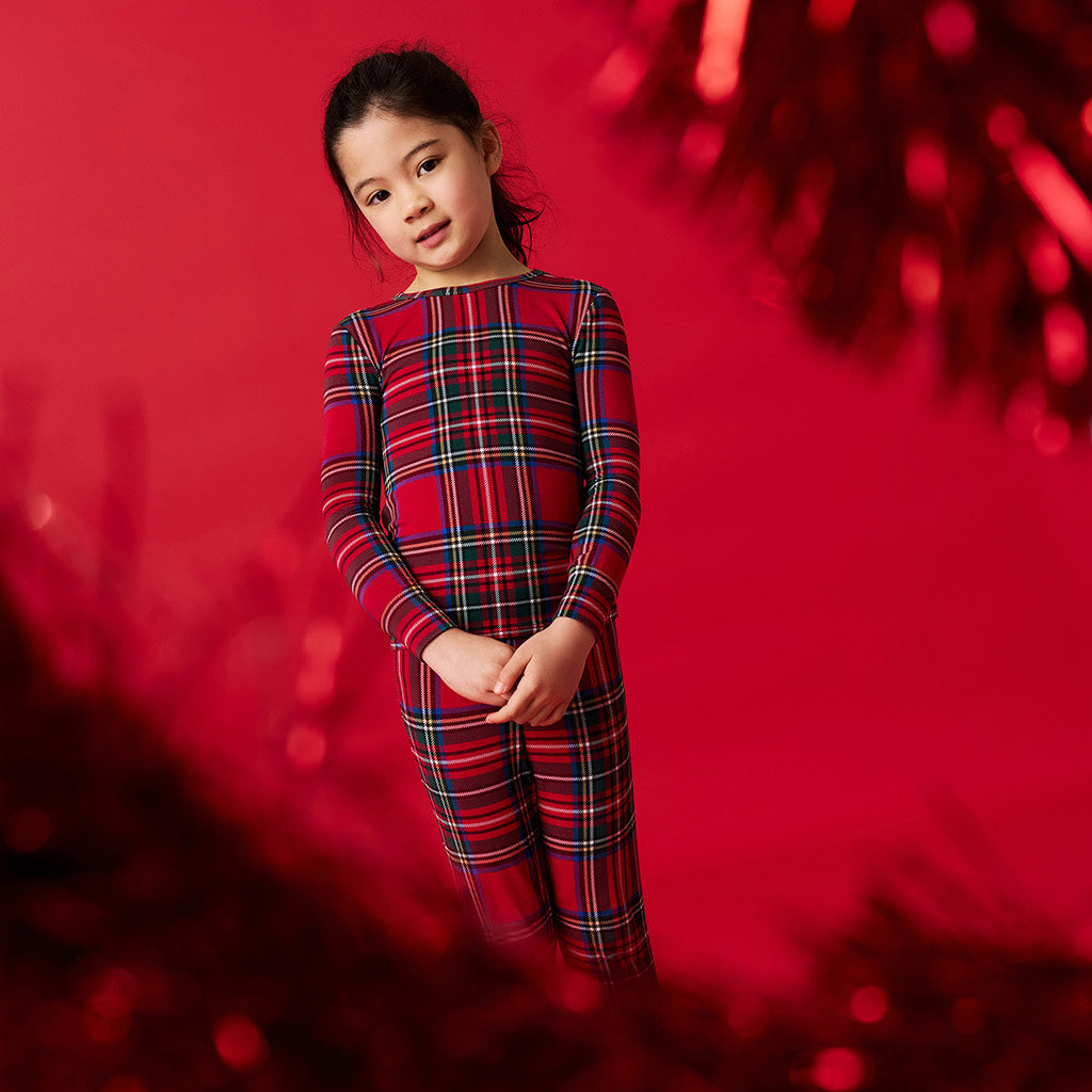 Red Tartan Plaid Classic Pajama Set