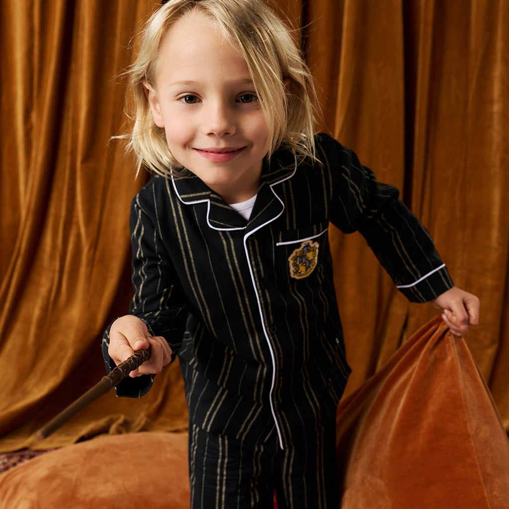 Hufflepuff Classic Stripe Flannelette Luxe Pajama Set