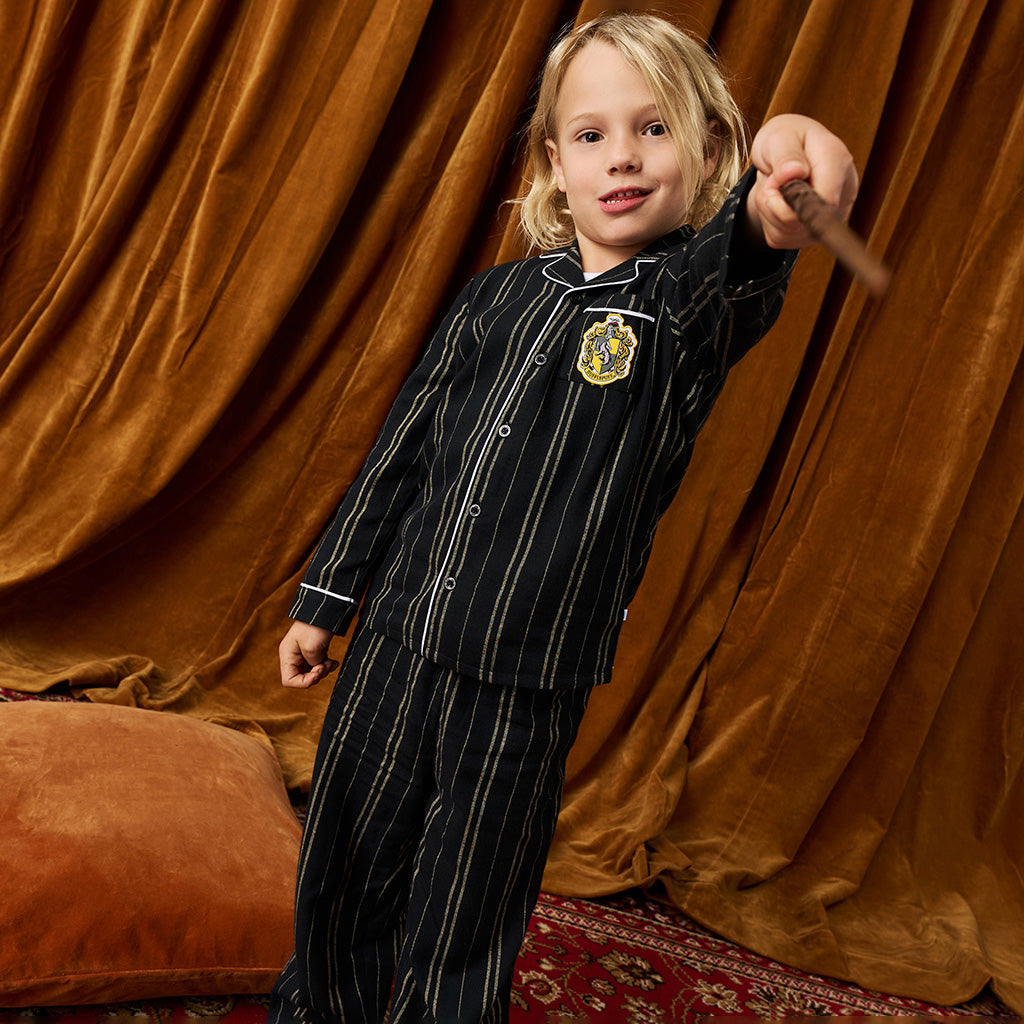 Hufflepuff Classic Stripe Flannelette Luxe Pajama Set