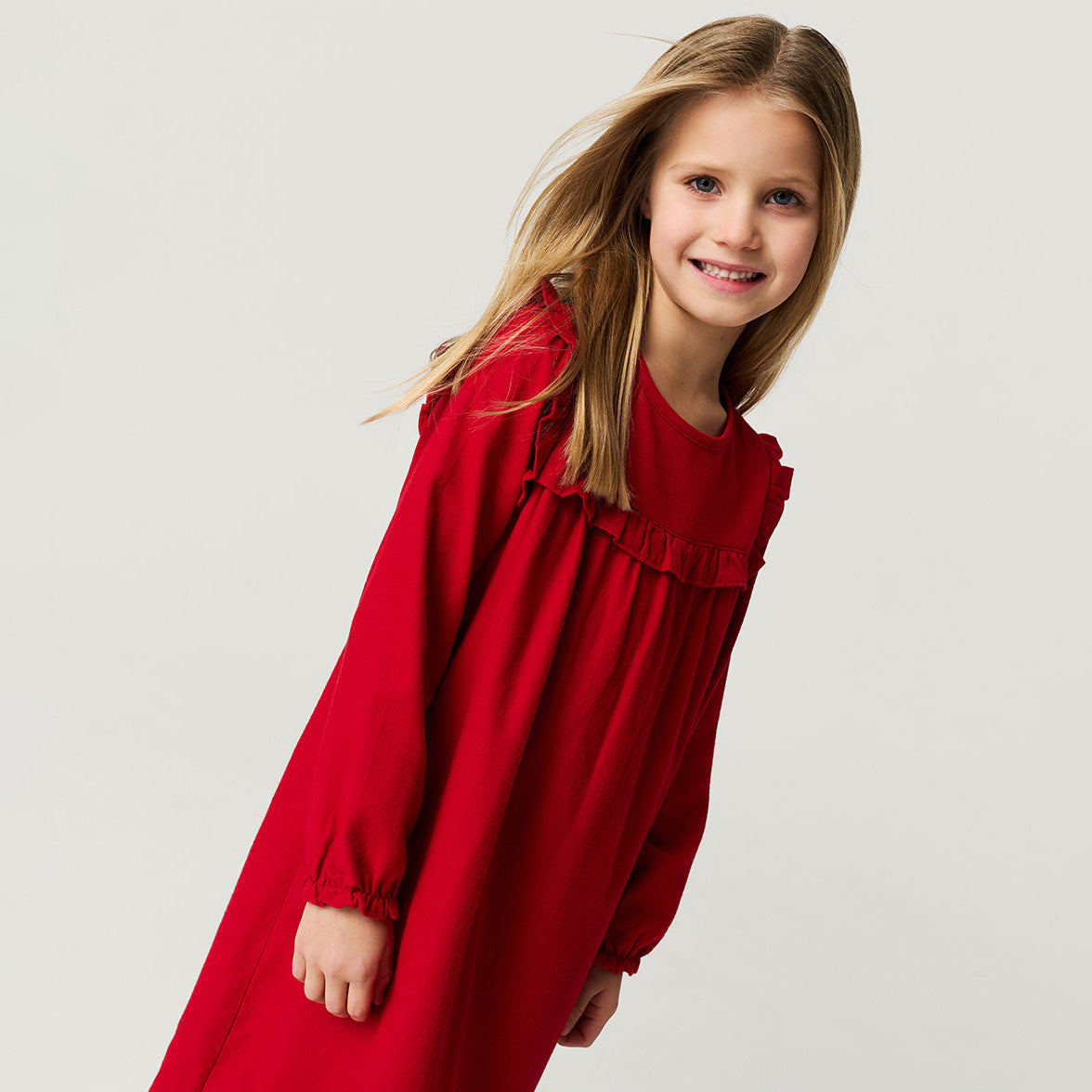 Garnet Red Flannelette Nightgown