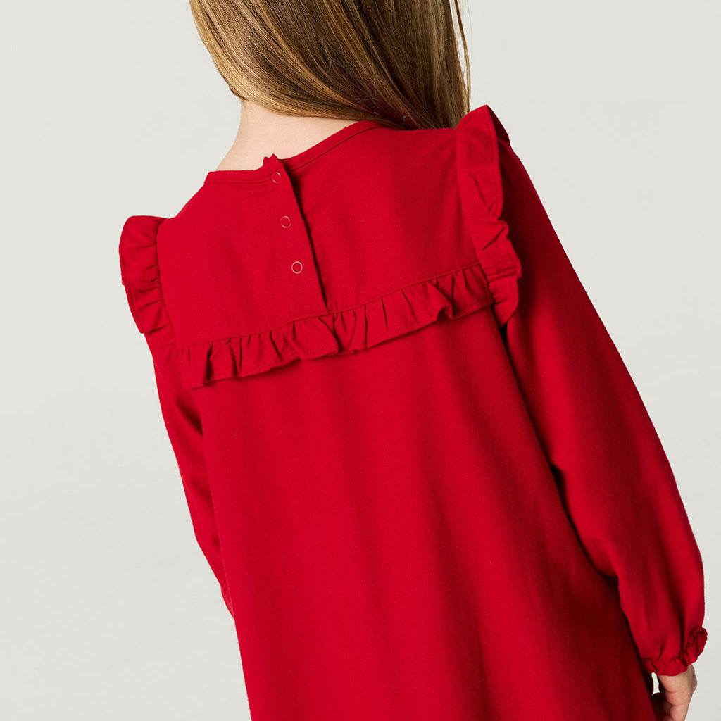 Garnet Red Flannelette Nightgown
