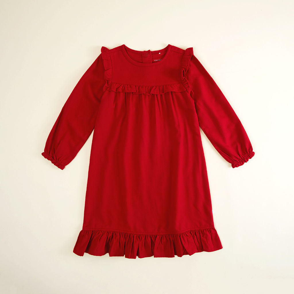 Garnet Red Flannelette Nightgown