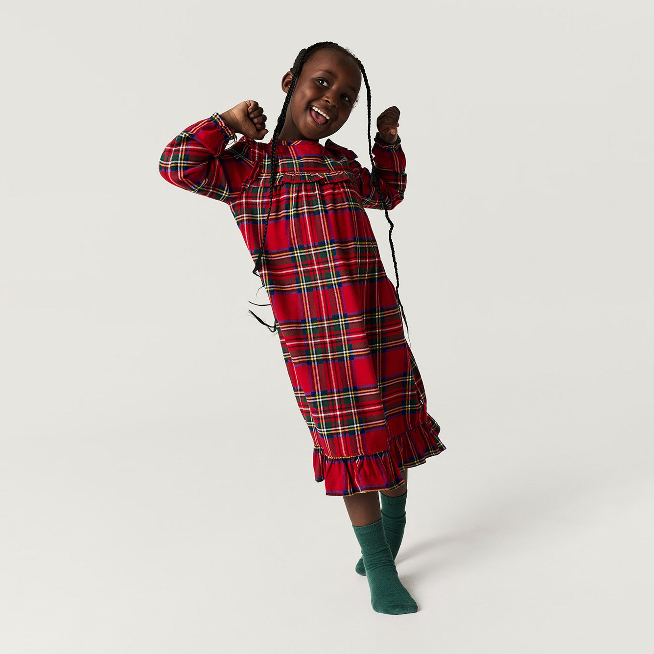 Red Tartan Plaid Flannelette Nightgown