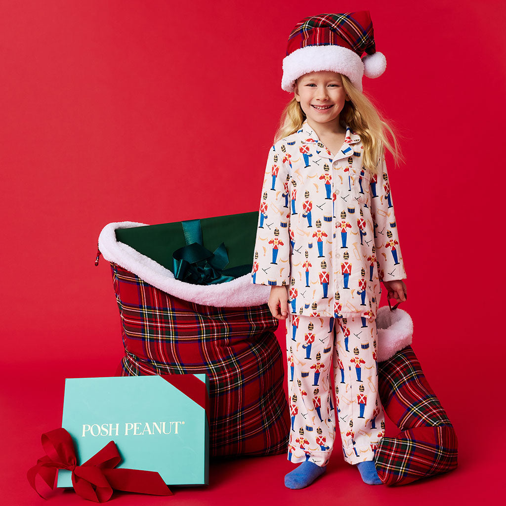Red Tartan Plaid Flannelette Holiday Gift Sack