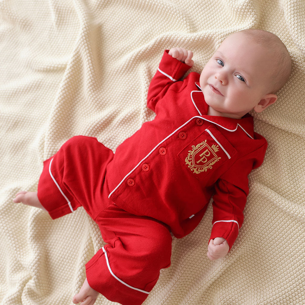 Garnet Red Flannelette Luxe Pajama Set