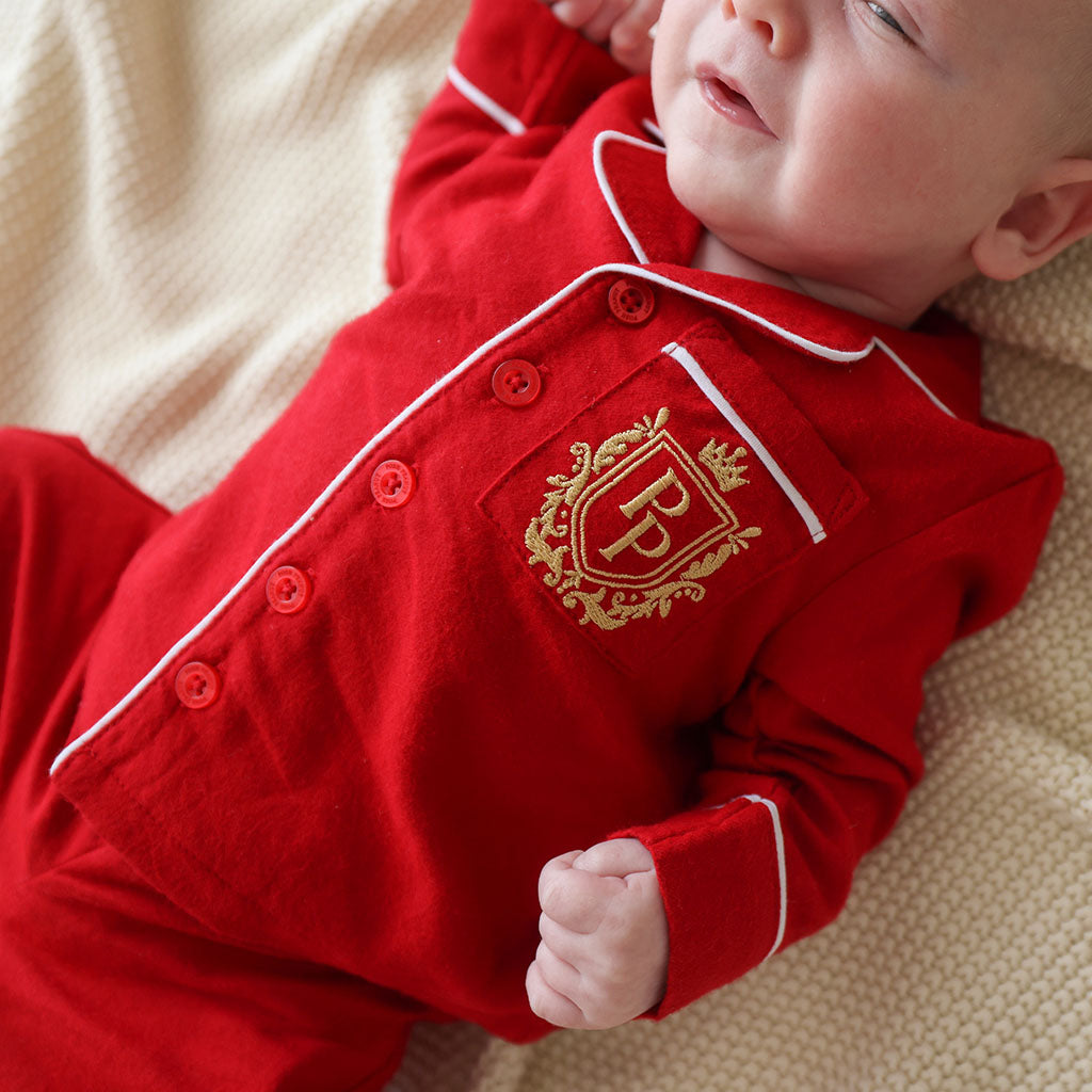 Garnet Red Flannelette Luxe Pajama Set
