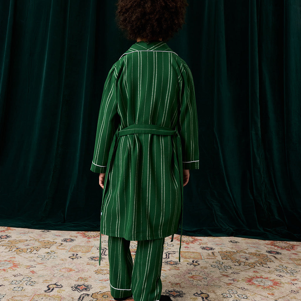 Slytherin Classic Stripe Kids' Flannelette Luxe Robe