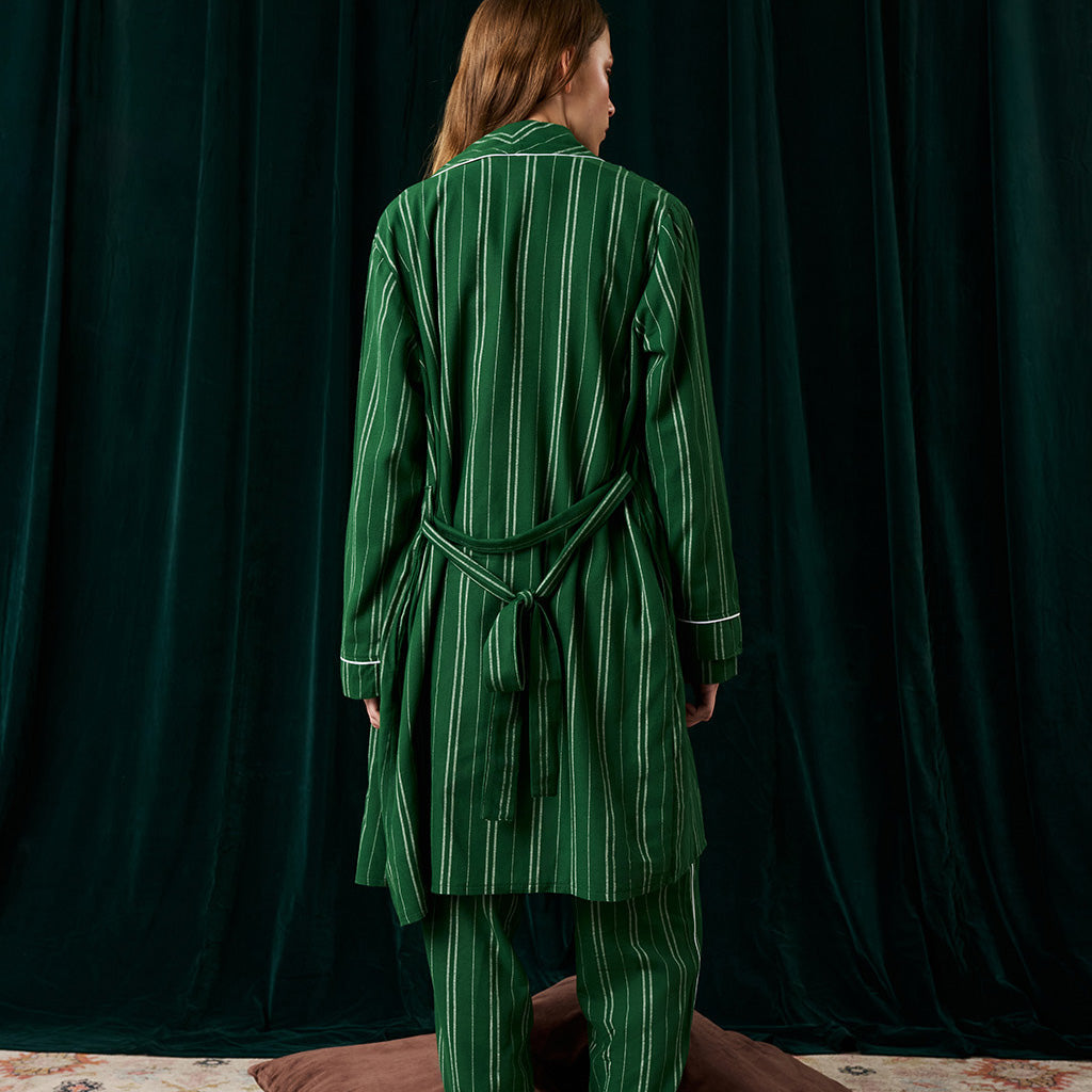 Slytherin Classic Stripe Women's Flannelette Luxe Robe