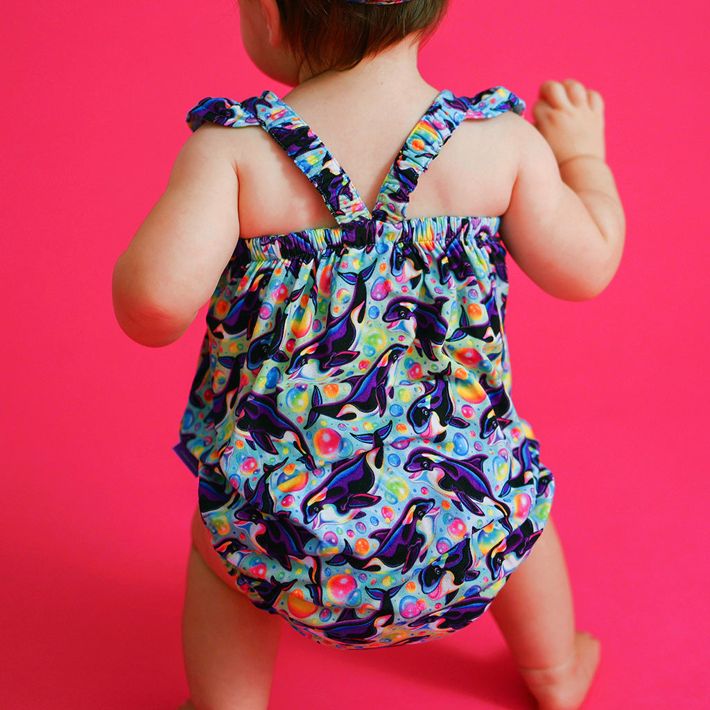 Lisa Frank® Max Splash Ruffled Bubble Romper