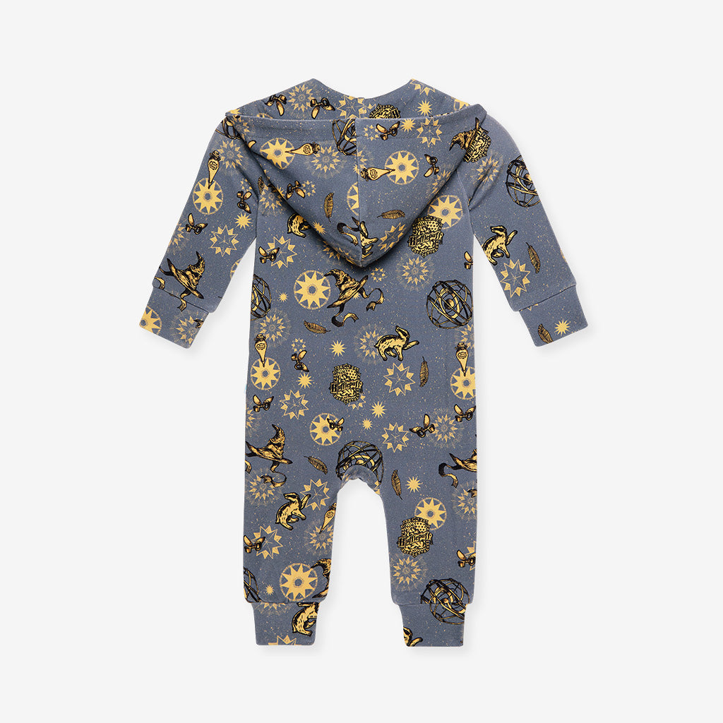 Hufflepuff House French Terry Zippered Hooded Romper