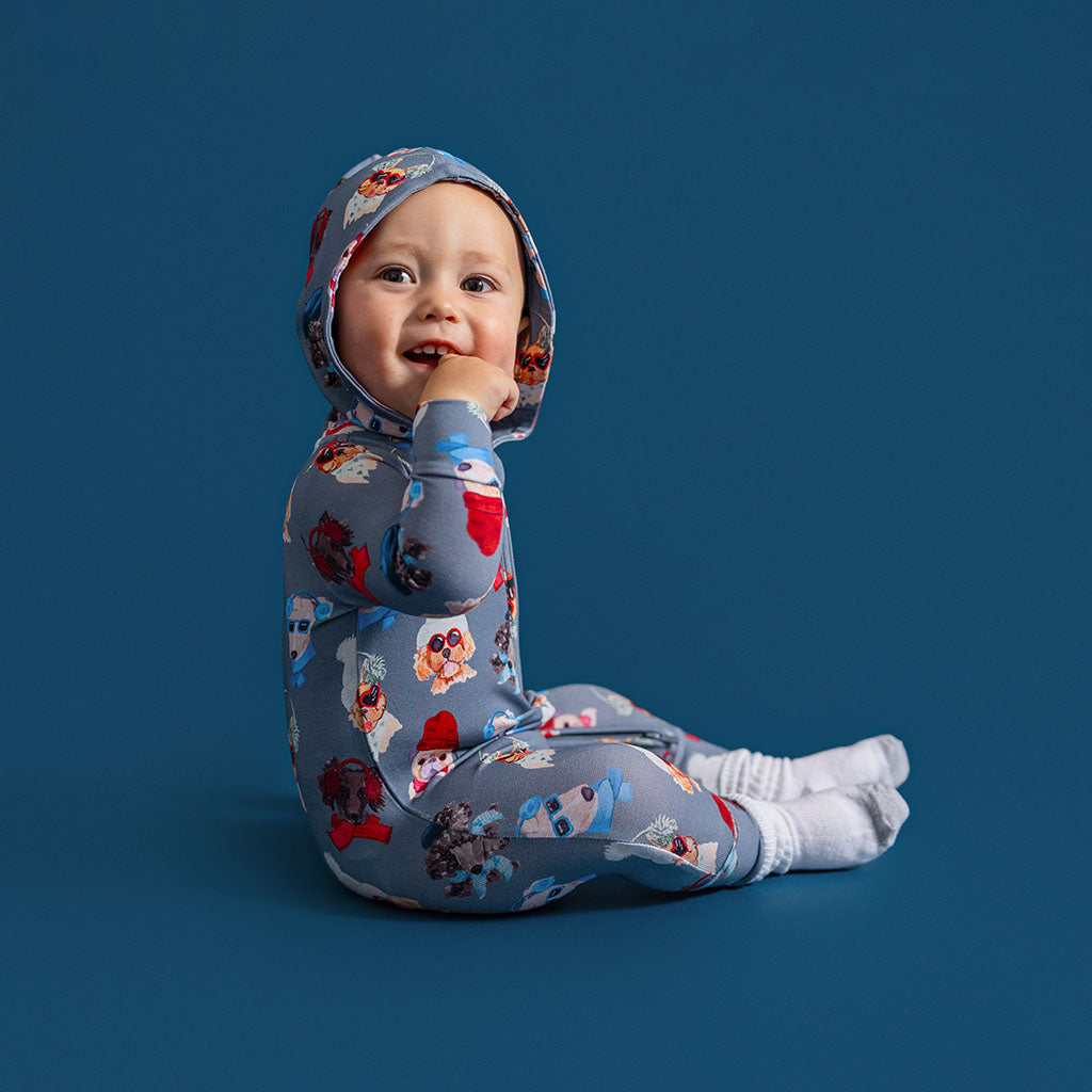 Quinlyn French Terry Zippered Hooded Romper