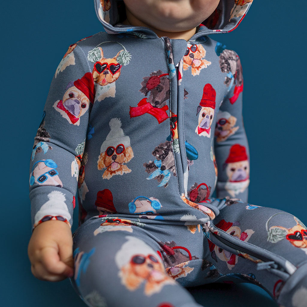 Quinlyn French Terry Zippered Hooded Romper
