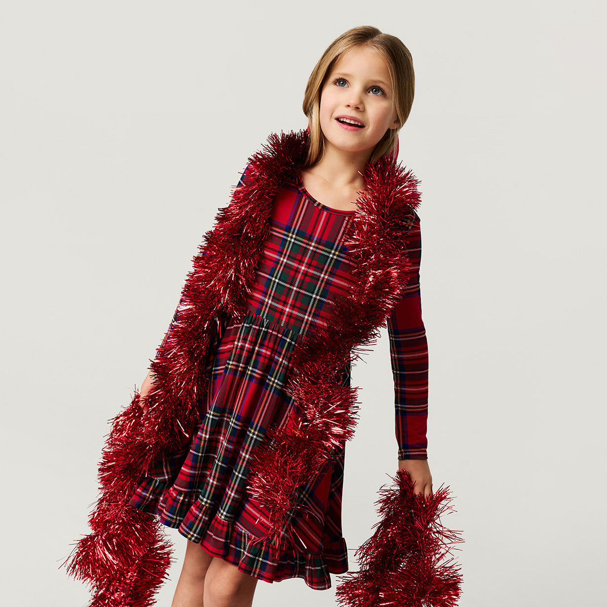 Red Tartan Plaid Ruffled Twirl Dress
