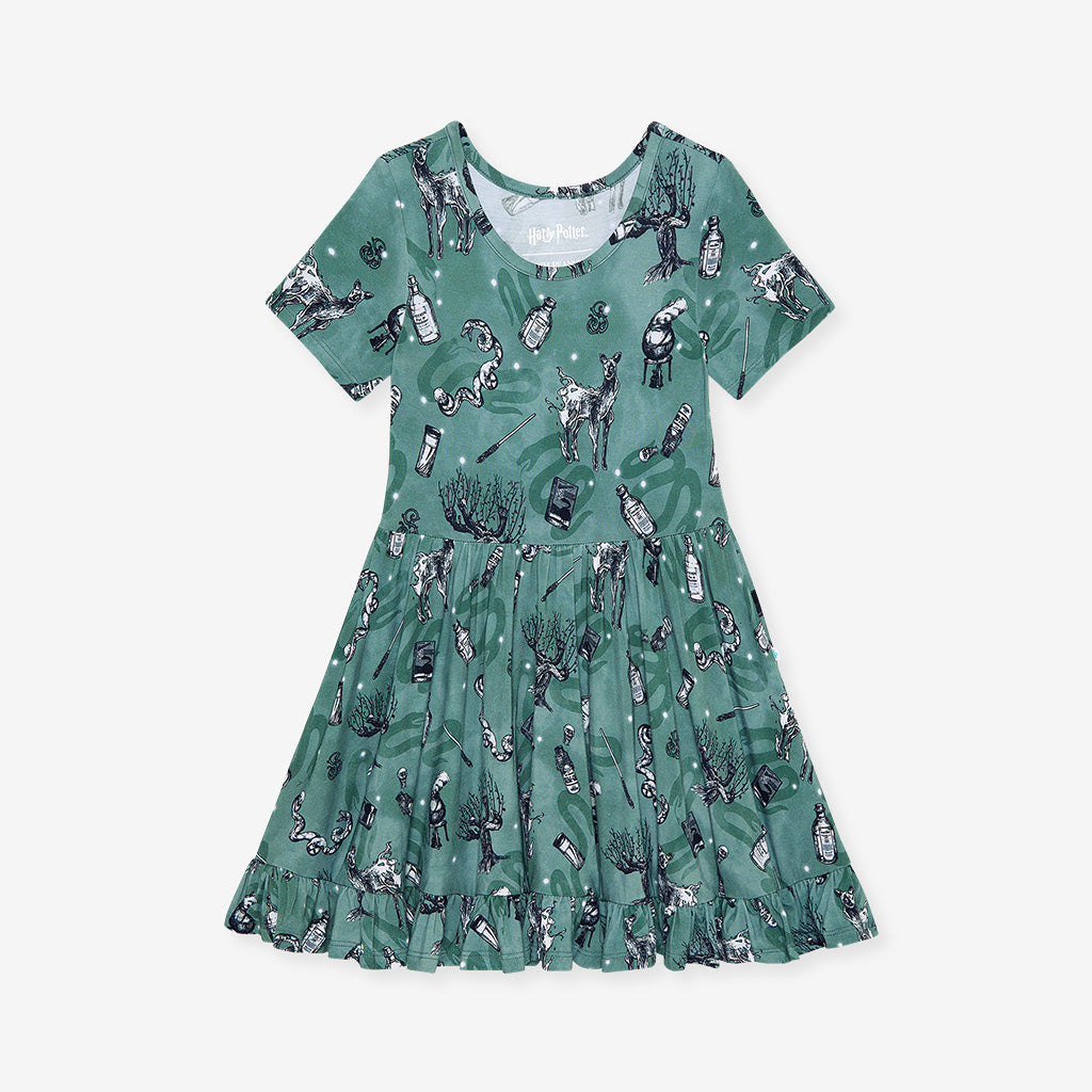 Slytherin House Ruffled Twirl Dress