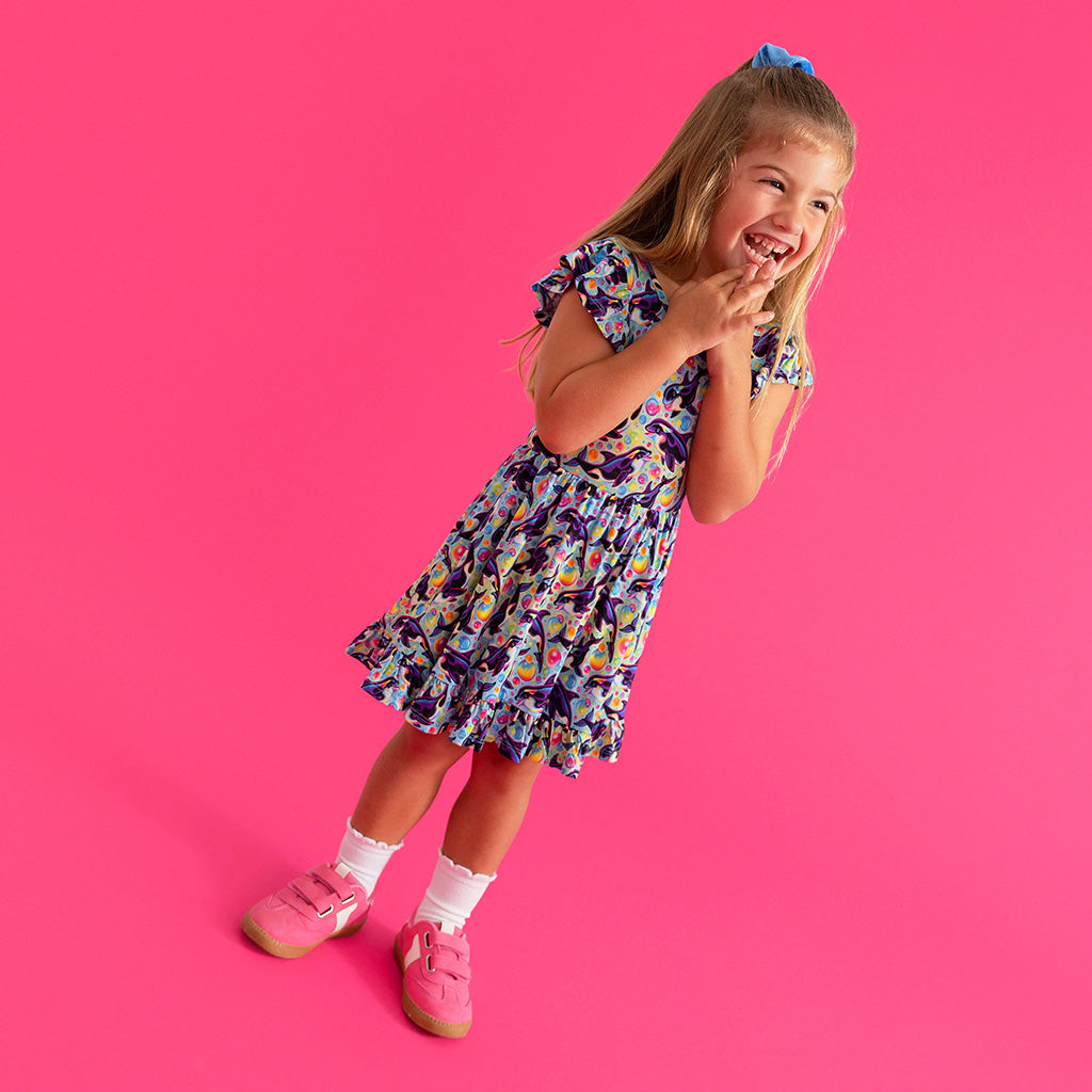 Lisa Frank® Max Splash Tie Back Ruffled Twirl Dress