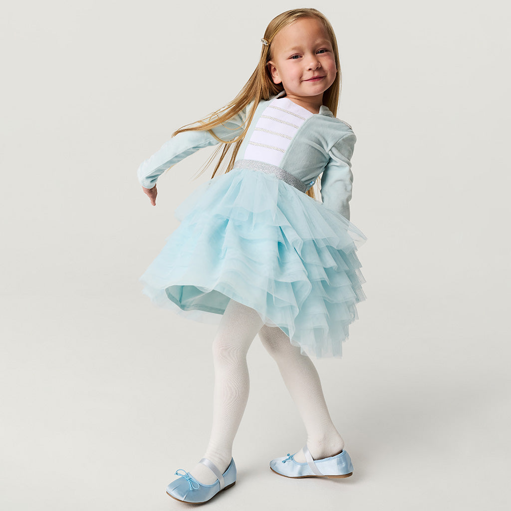 Posh Icy Blue Nutcracker Velour Tulle Dress