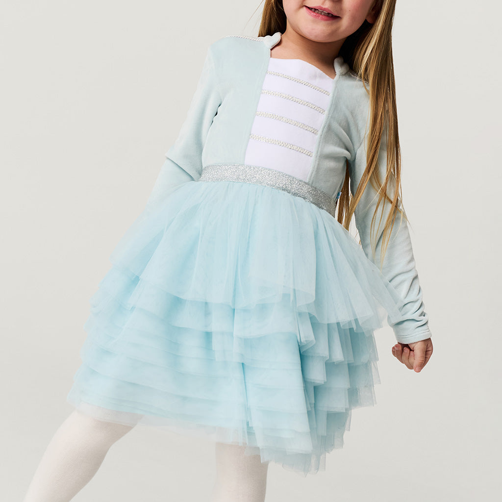 Posh Icy Blue Nutcracker Velour Tulle Dress
