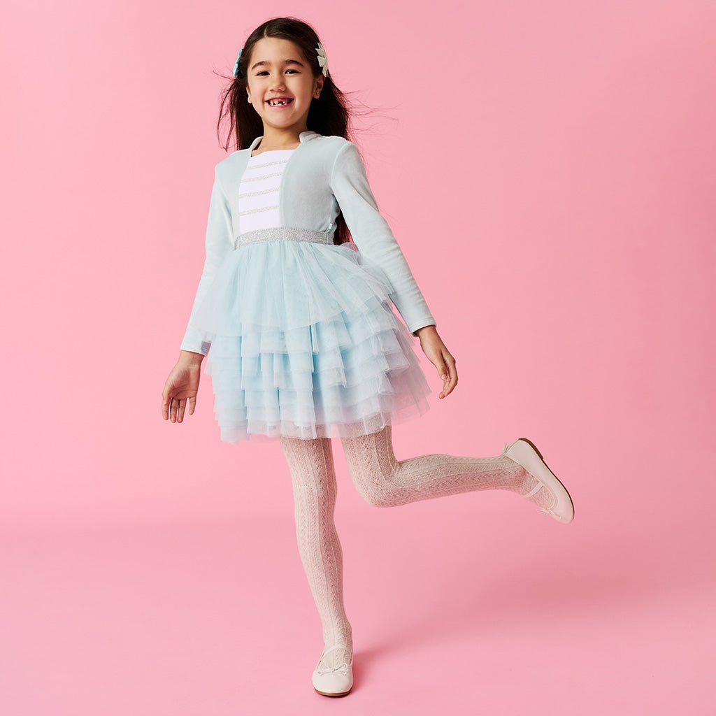 Posh Icy Blue Nutcracker Velour Tulle Dress