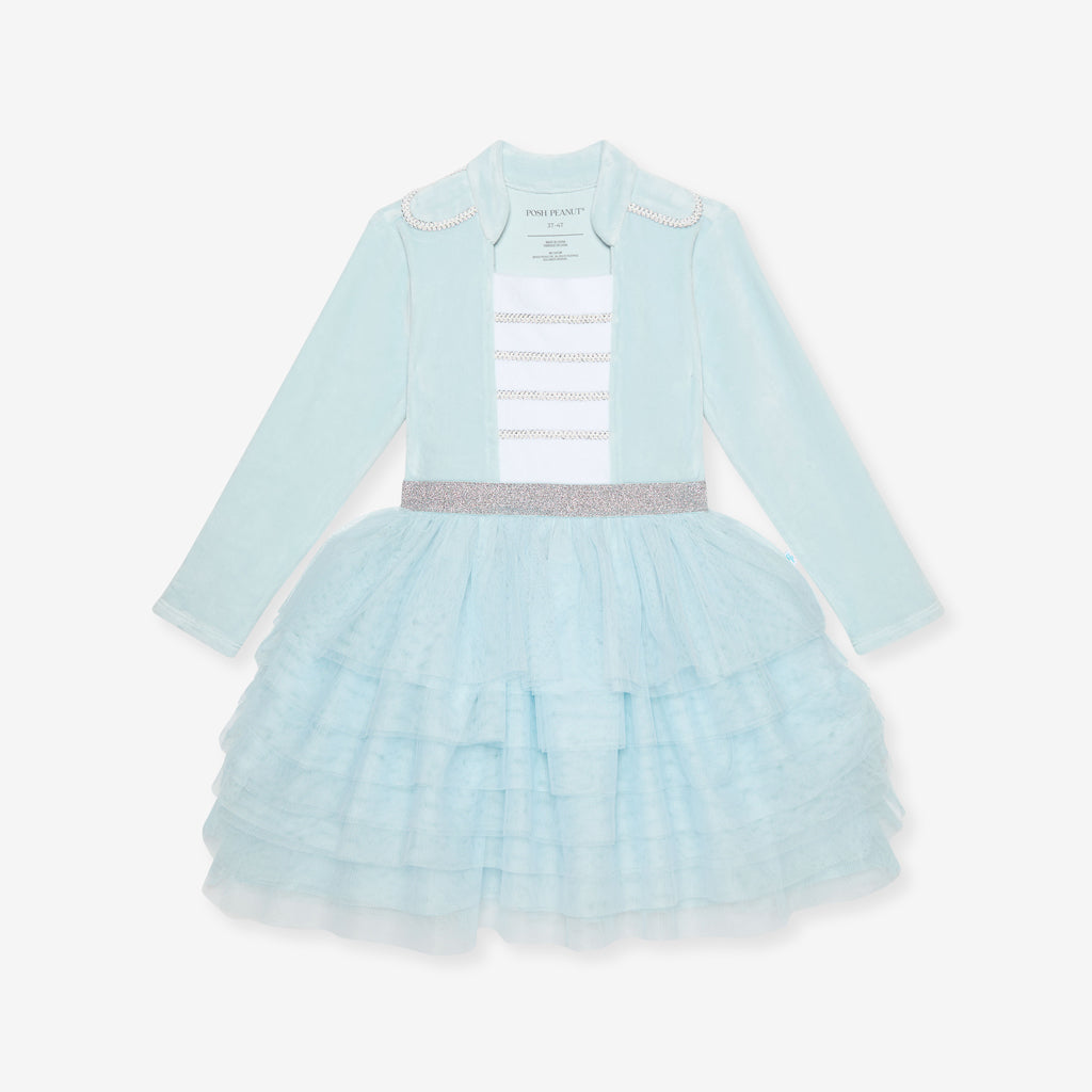 Posh Icy Blue Nutcracker Velour Tulle Dress