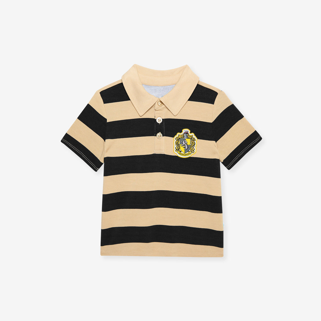 Hufflepuff House Stripe French Terry Polo Shirt